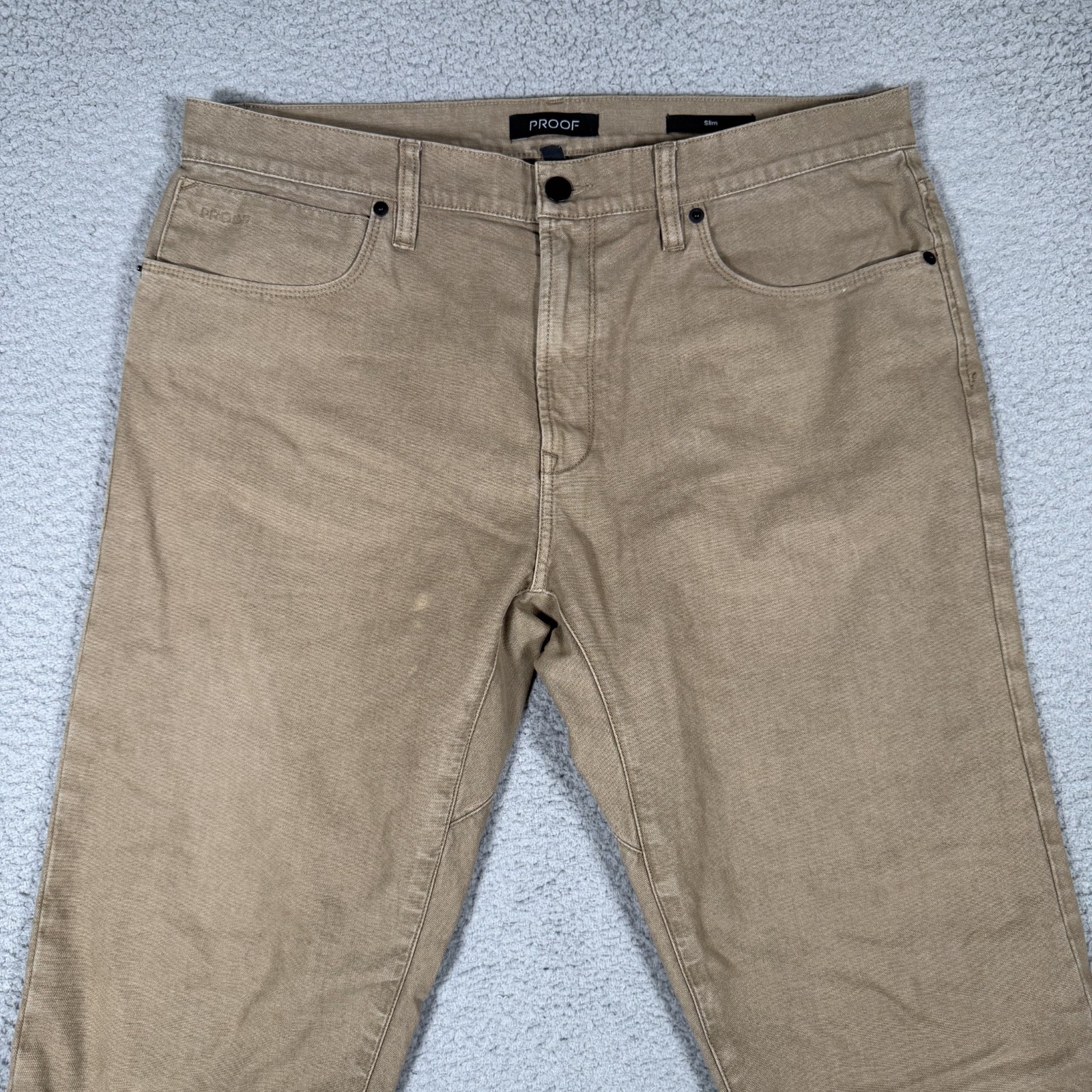 Proof Pants Mens 34×31 Brown Rover Slim Fit Canvas 5 Pocket Huckberry Preppy