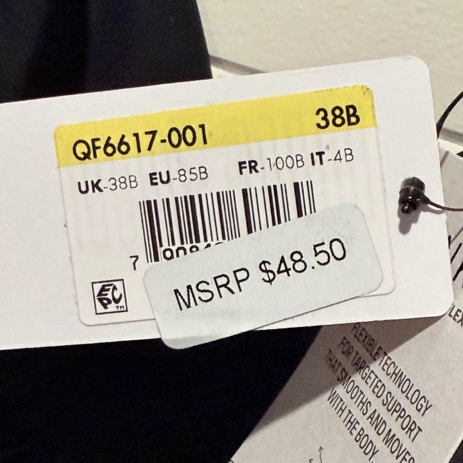 Calvin Klein Perfectly Fit Flex Bra 38B Black Lightly Lined Convertible NWT