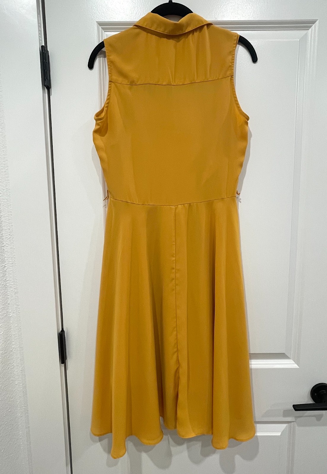 Nanette Lepore Sleeveless Collared Safari Maxi Shirt Dress Mustard Gold Size 2
