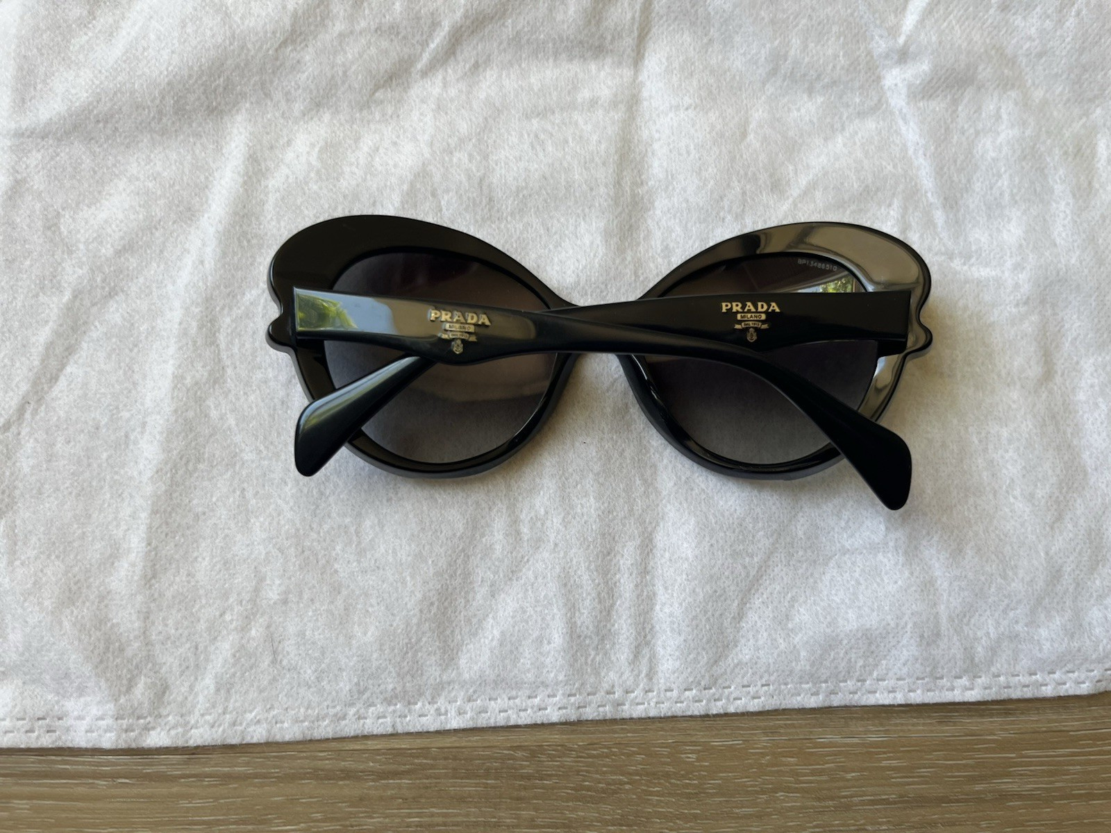 Prada Baroque Cat Eye Sunglasses Black SPR 28N 56-19-140