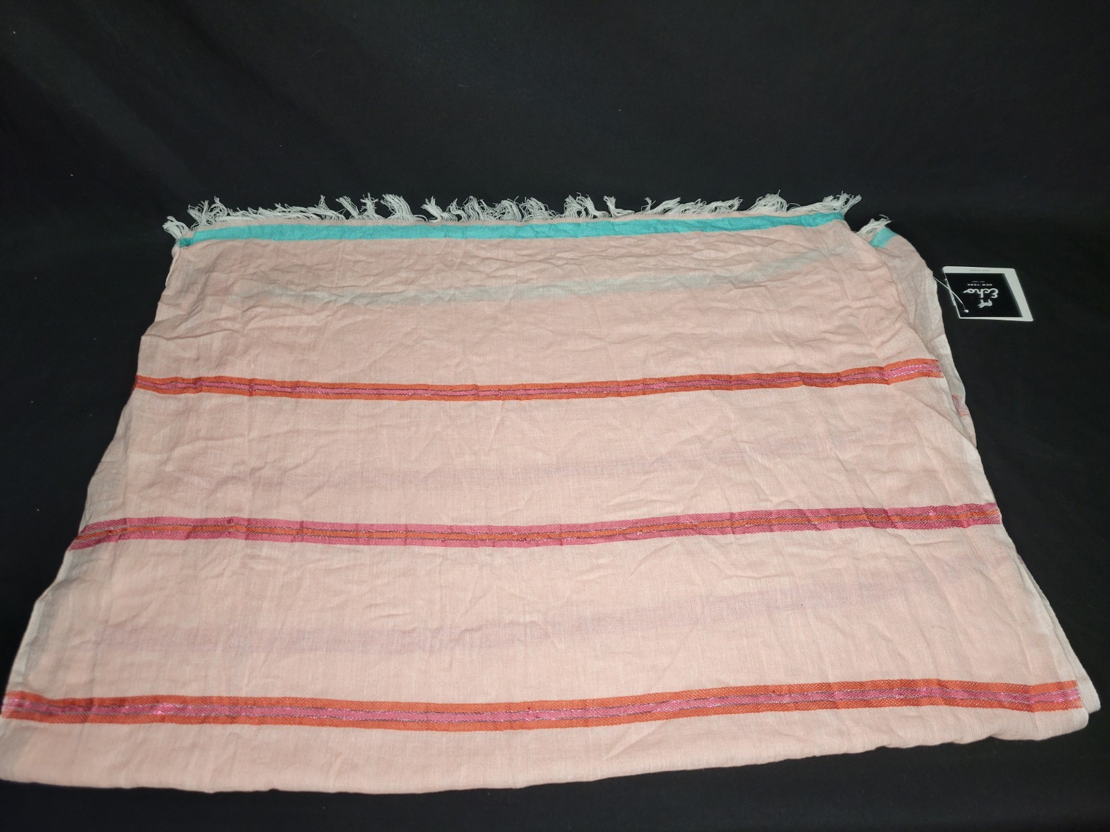 Echo Womens Cabana Strip Oblong Scarf Glittery Stripes Pink **NWT**