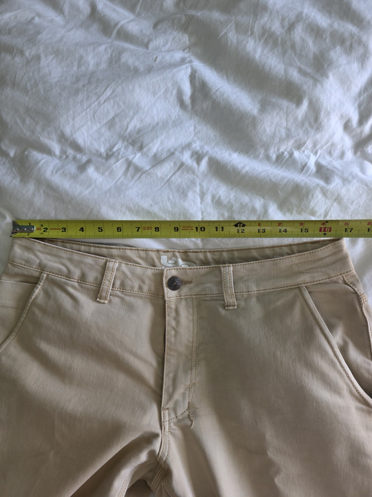Bulletprufe Denim Pants Jeans Mens 34×32 Khaki Slim Straight Casual Minimalist