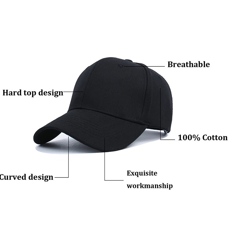 Plain Cotton Polo Style Blank Baseball Cap Solid Washed PC Adjustable Ball Hat