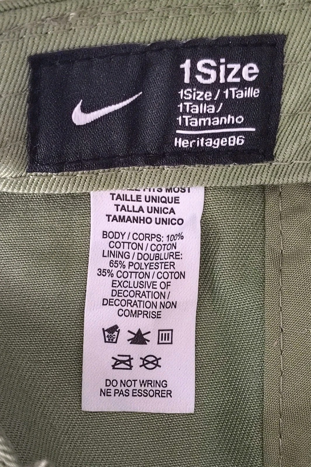 Nike Heritage 86 Baseball Cap Adjustable Hat Light Green Unisex One Size.