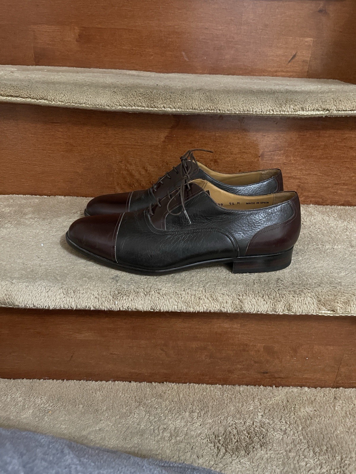 NWOT Massimo Emporio Elegant Two-Tone Leather Derby Shoes Men’s Size 9.5 M
