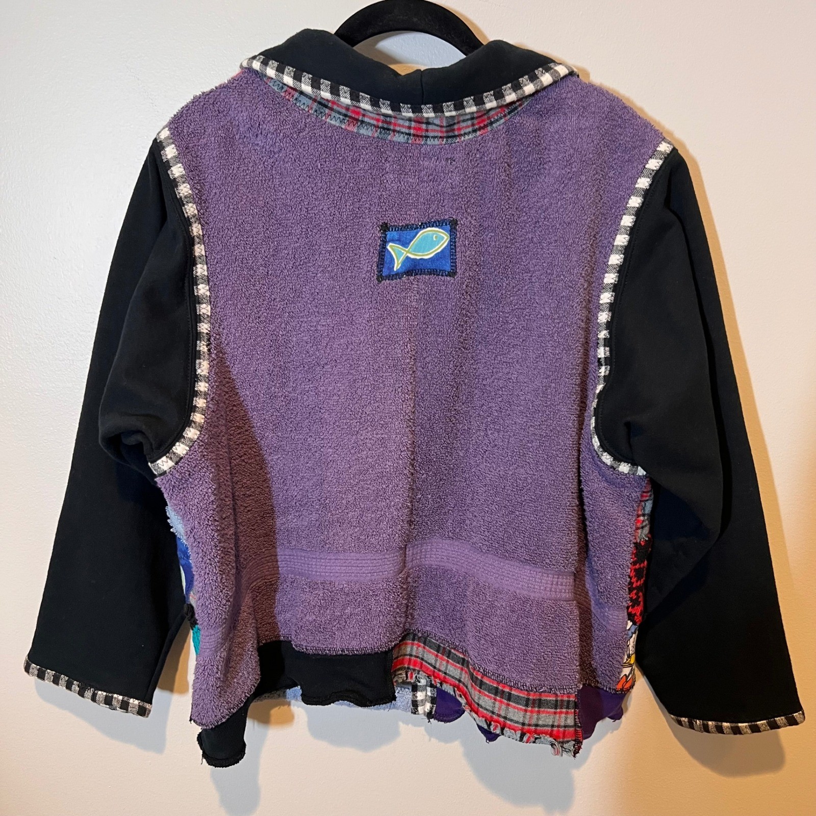 Patchwork Art To Wear Jacket Unique Colorful (LG) Handmade One Of A Kind Coat