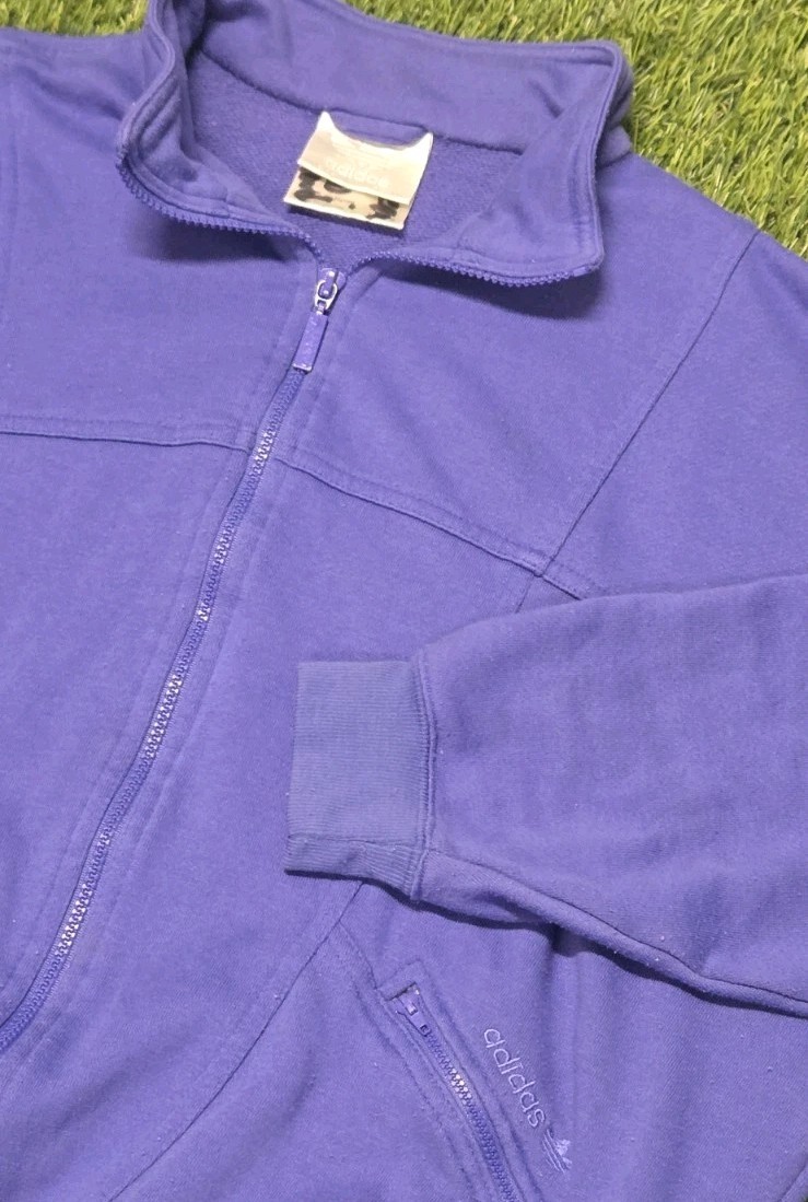 Vintage 80s Adidas Trefoil Track Jacket XL Purple Dolman Batwing Made In…