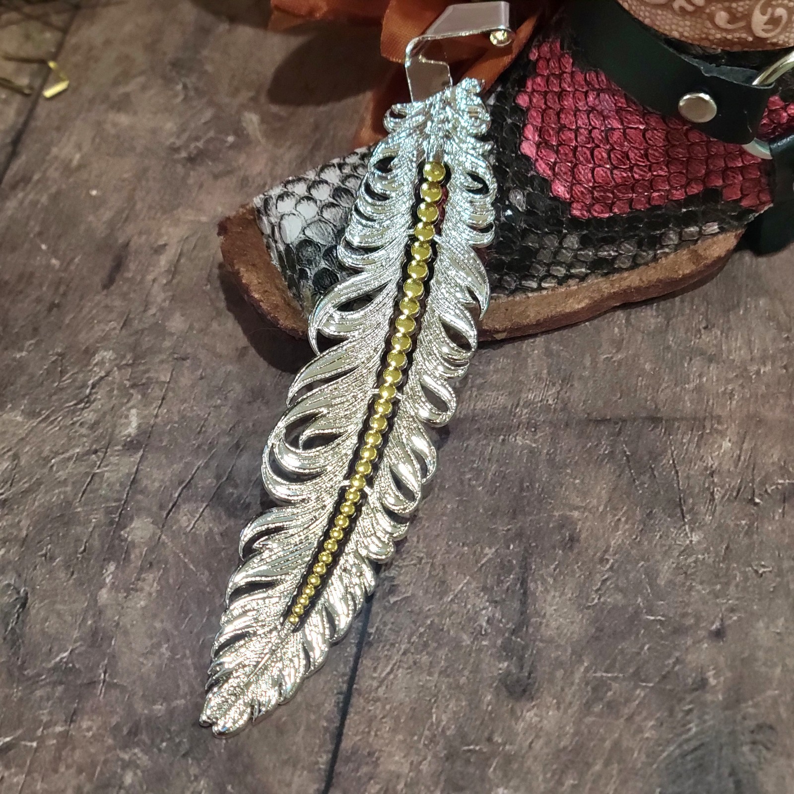 Silver Gold Hat Feather for Cowboy Hat Two Tone Pluma Gift Item