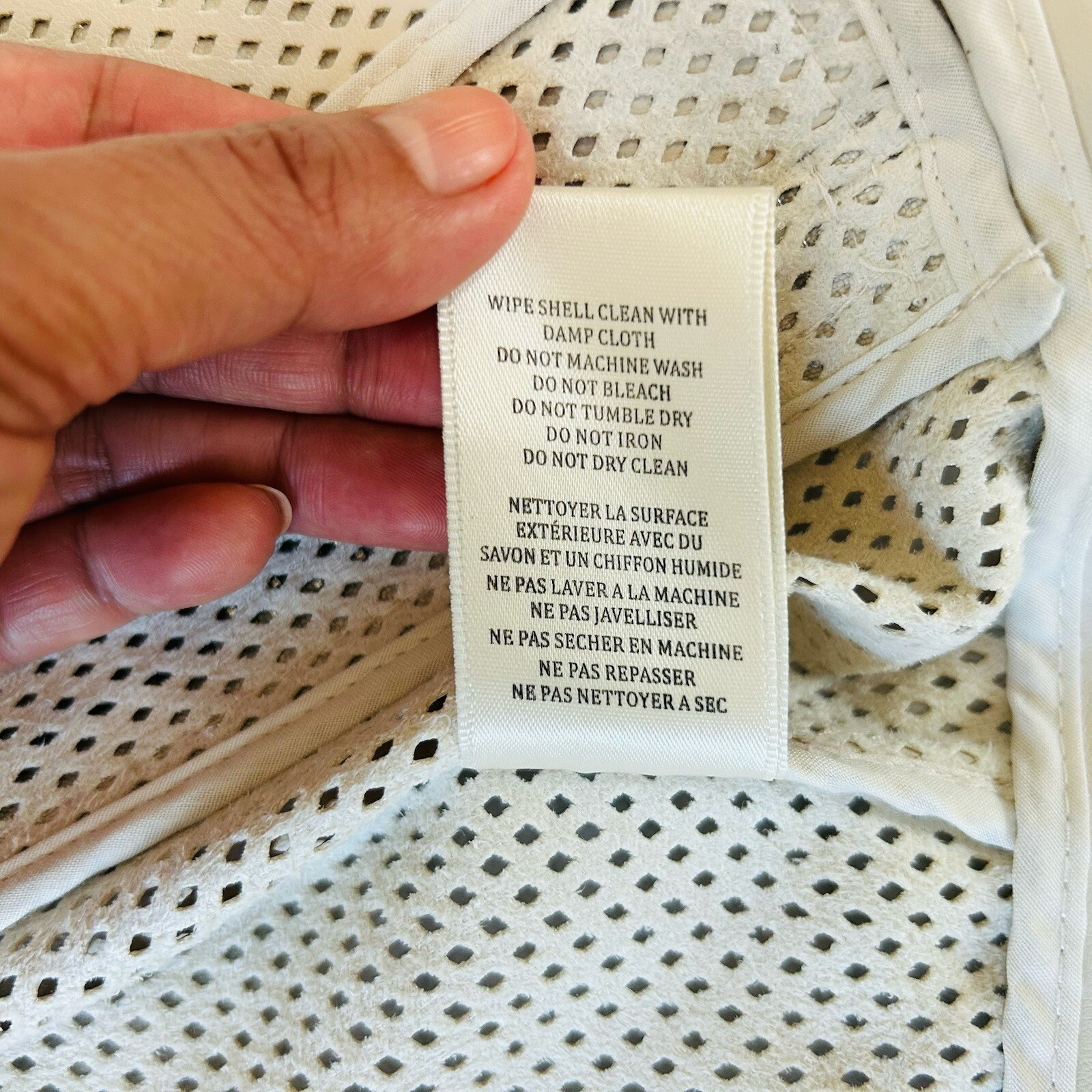 Blank NYC Imelda Cream Perforated Vegan Leather Moto Zip Jacket Womens Sz XS