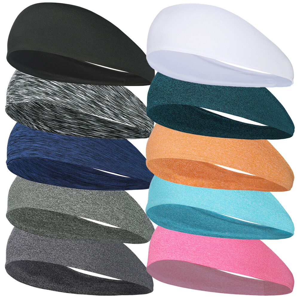 Men Women Sports Bandana Headband Sweatband Elastic Hairband Yoga Head Wrap Wear