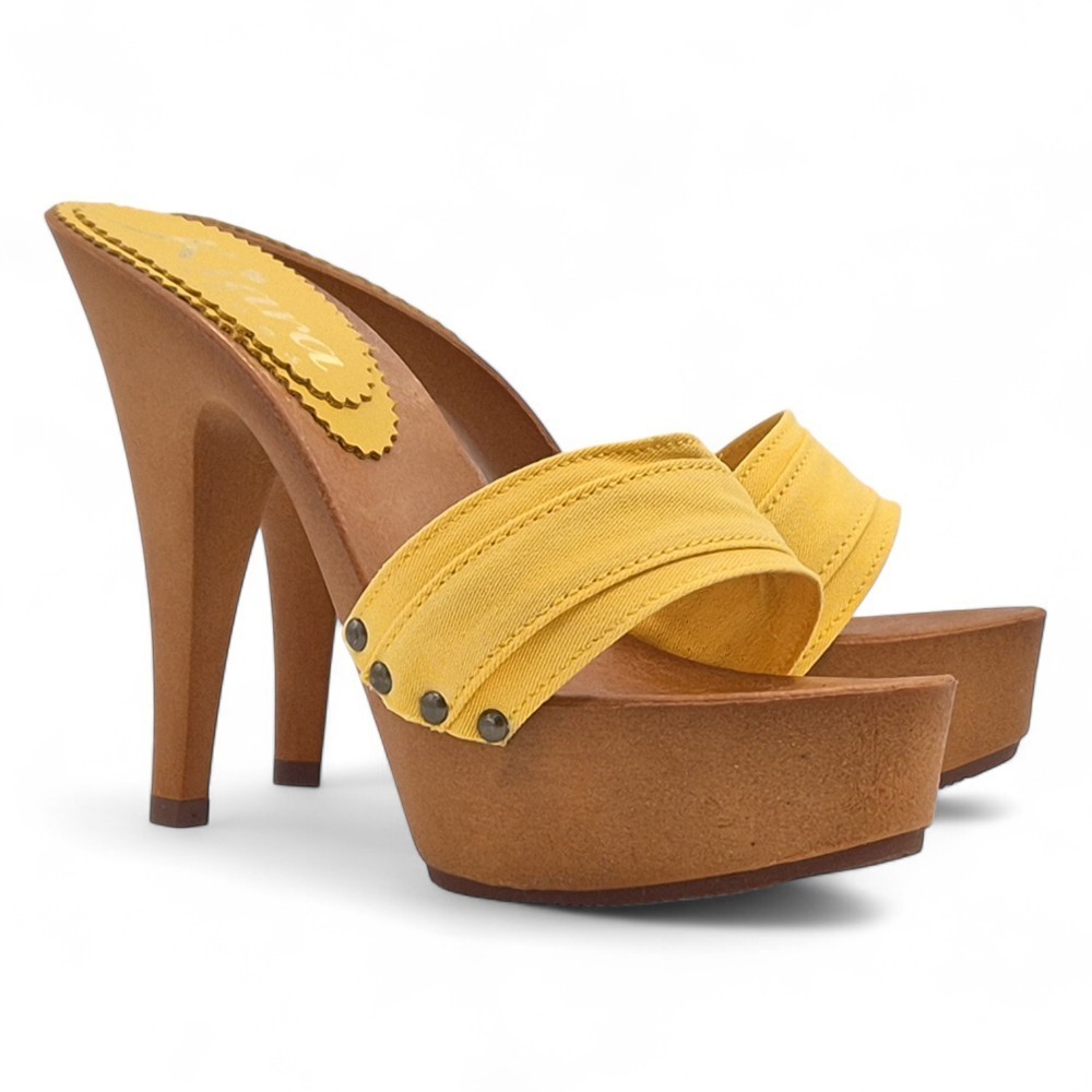 Yellow Clogs – Mou Base – Shoes Made in Italy 35-36-37-38-39-40-41 – Heel 13