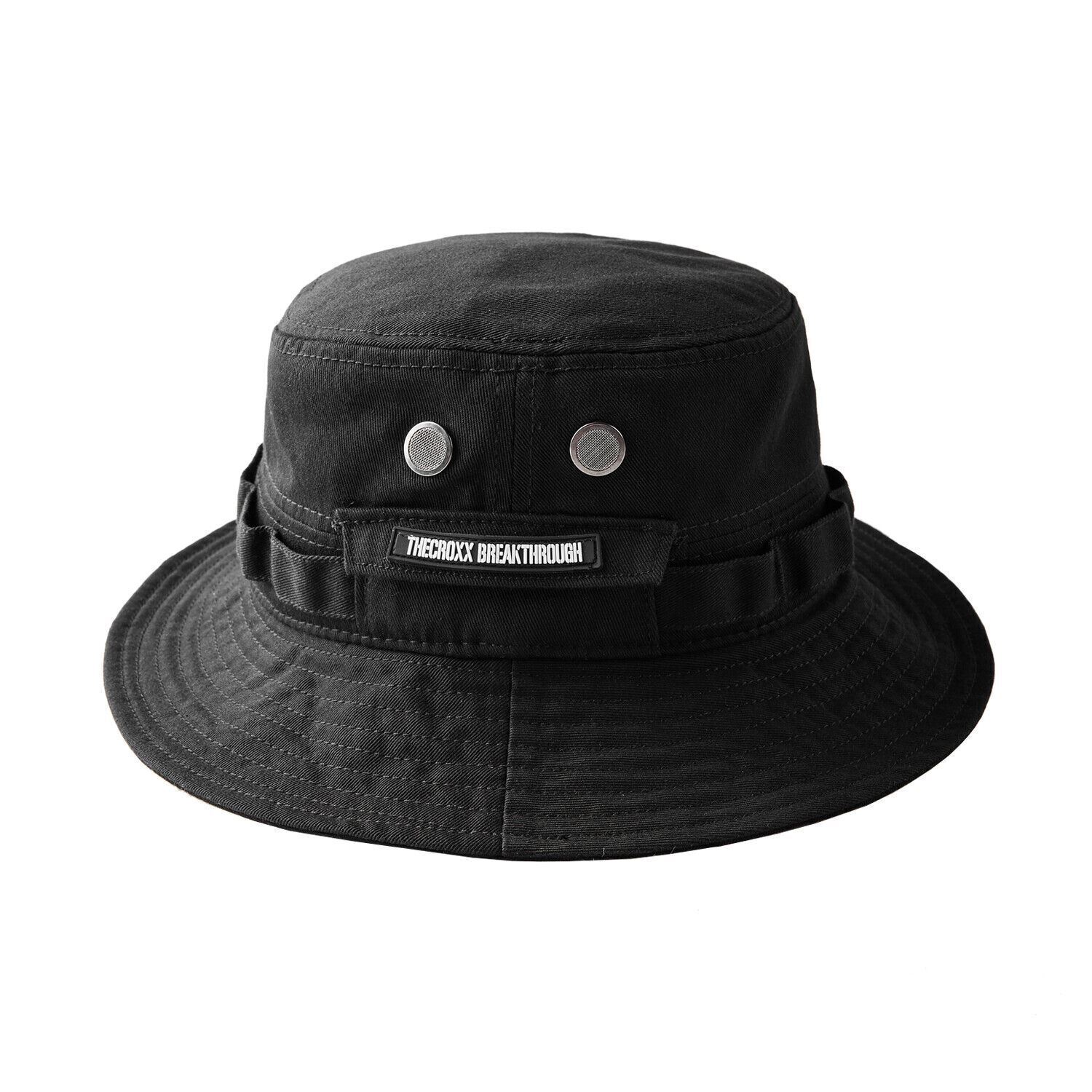Niepce Unisex Breakthrough Bucket Hat Black Fisherman Cap with Drawstring