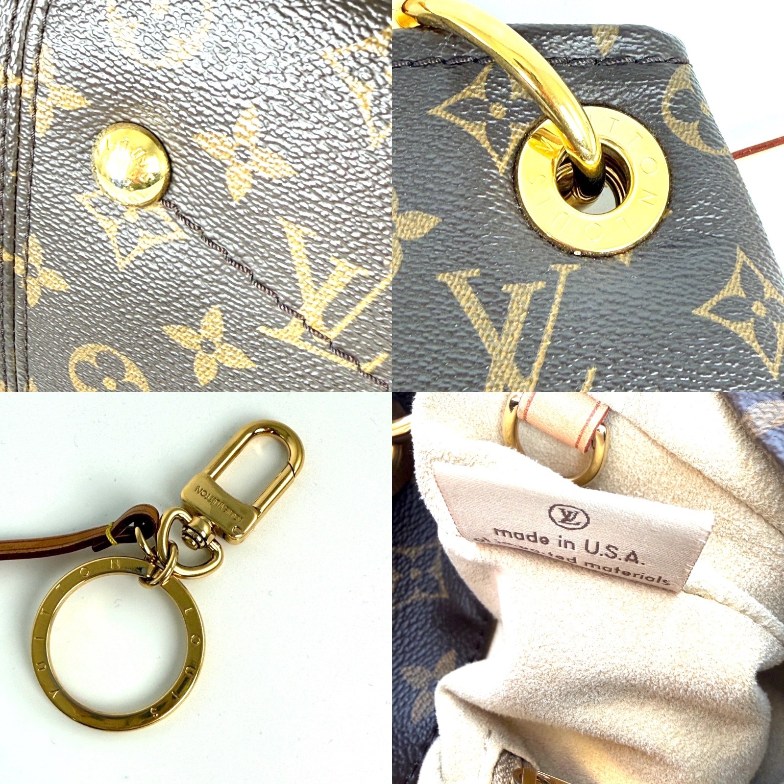 LOUIS VUITTON Artsy MM Monogram Canvas Brown Tote Shoulder Bag