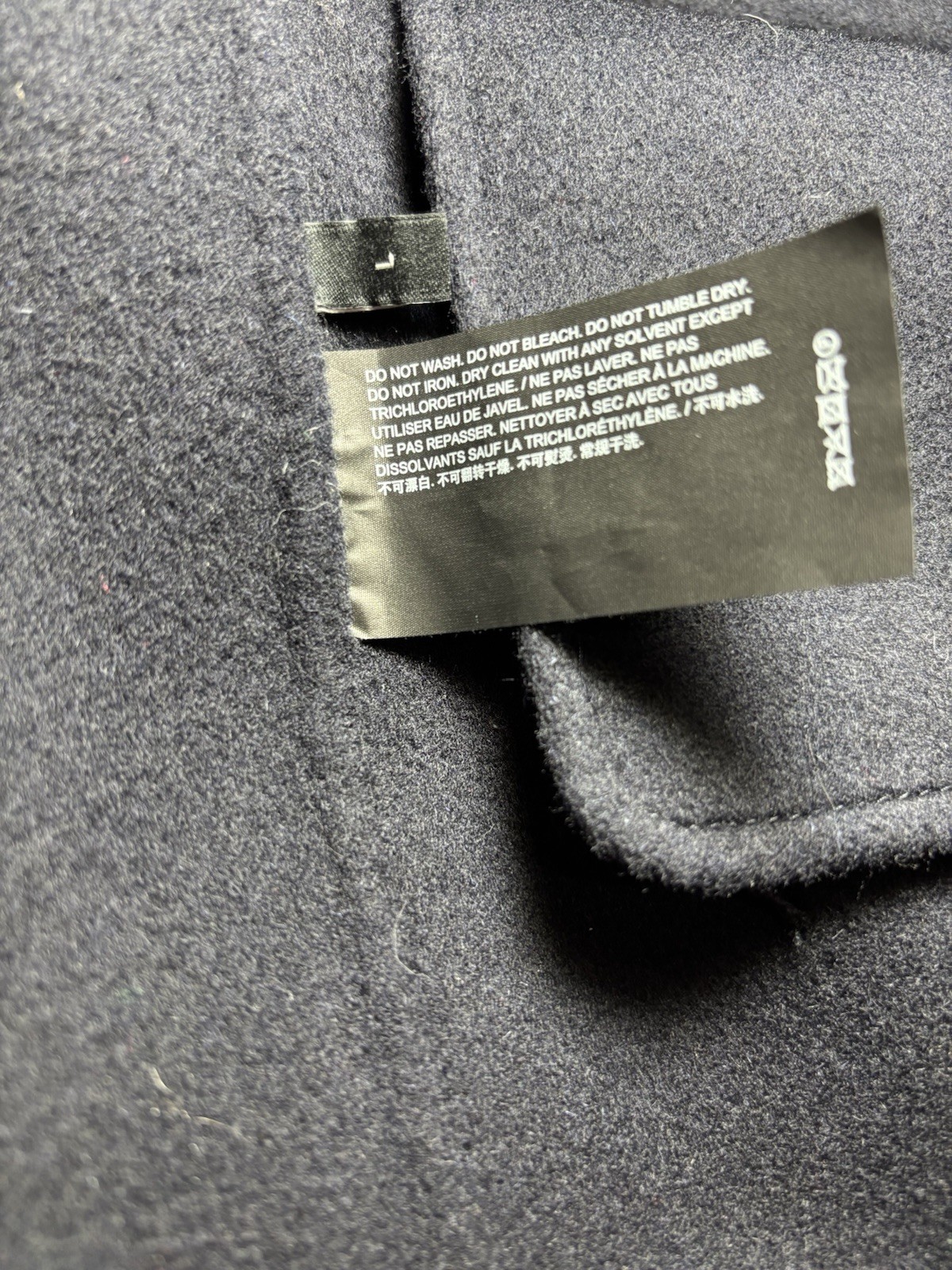 $895 Theory L Large Crew Cape Back Coat Navy Wool Cashmere Winsome 2 Overcoat