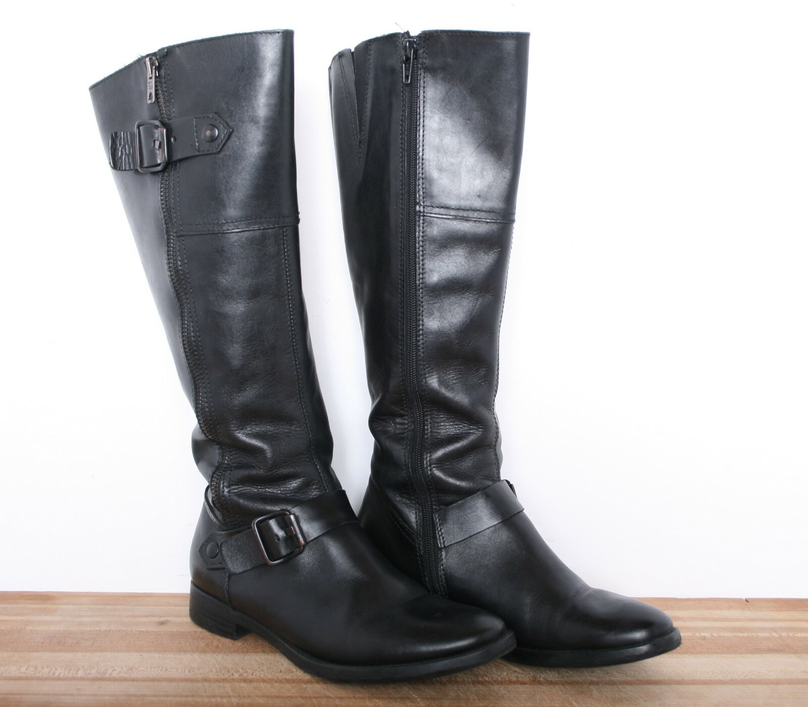 ALDO Black Leather 15″ Tall Riding Boots EUR 37 / Approx. US 6.5 Women’s