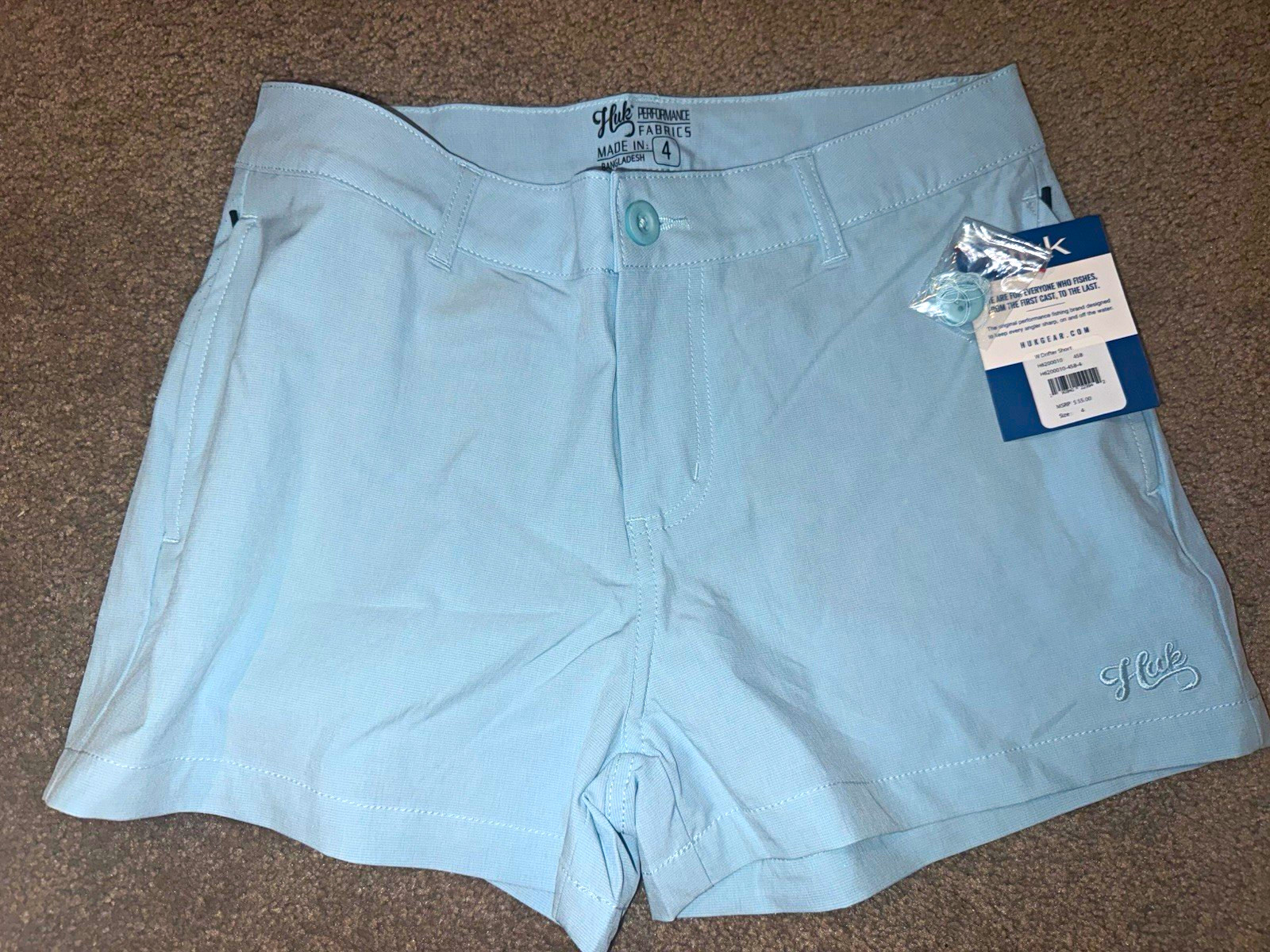 Huk Drifter Shorts Women’s Size 4 Blue Utility Fishing Shorts Polyester Pockets
