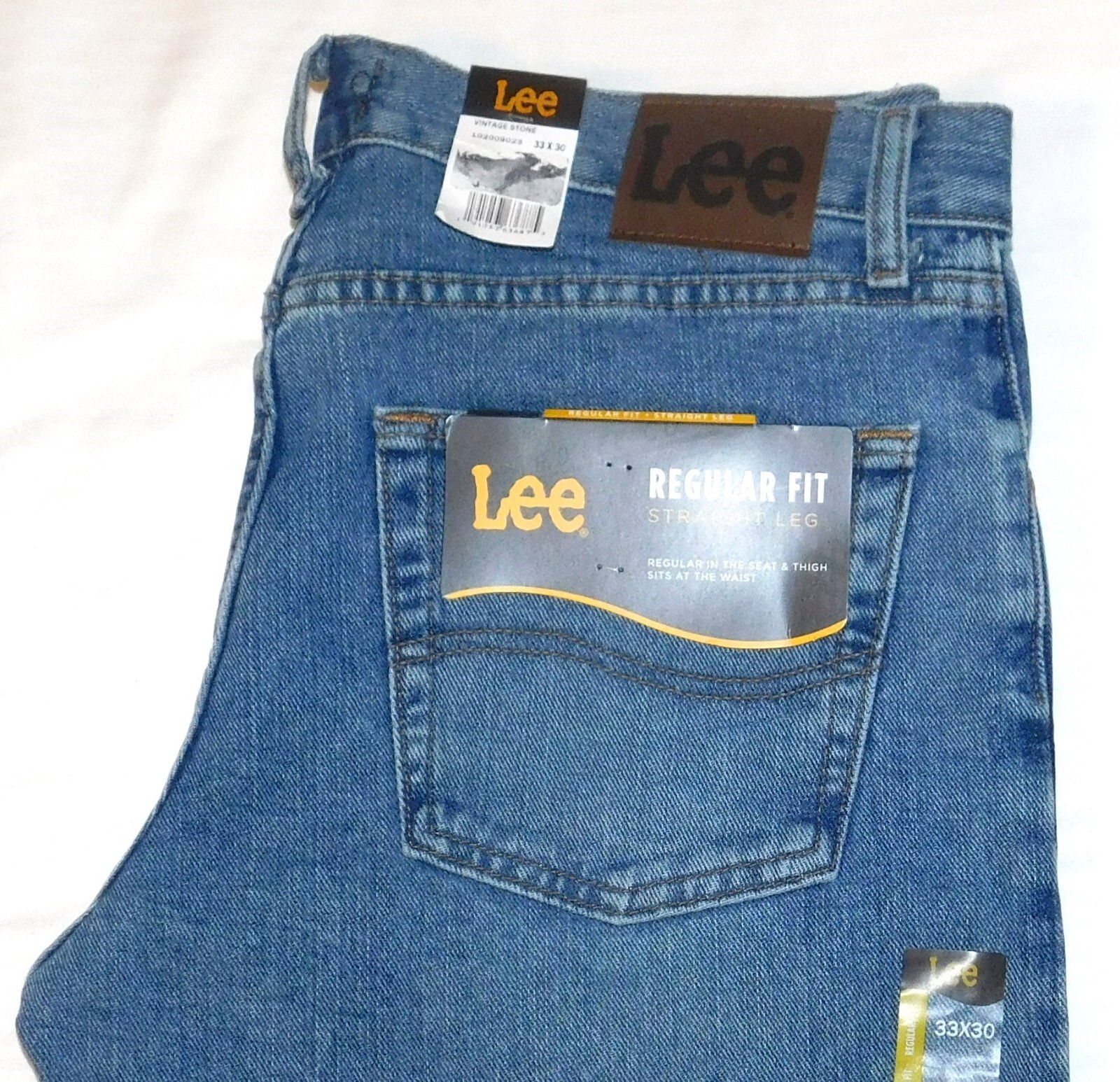 LEE Regular Jeans Straight Leg Regular Seat & Thigh Blue Wash Vintage Stone