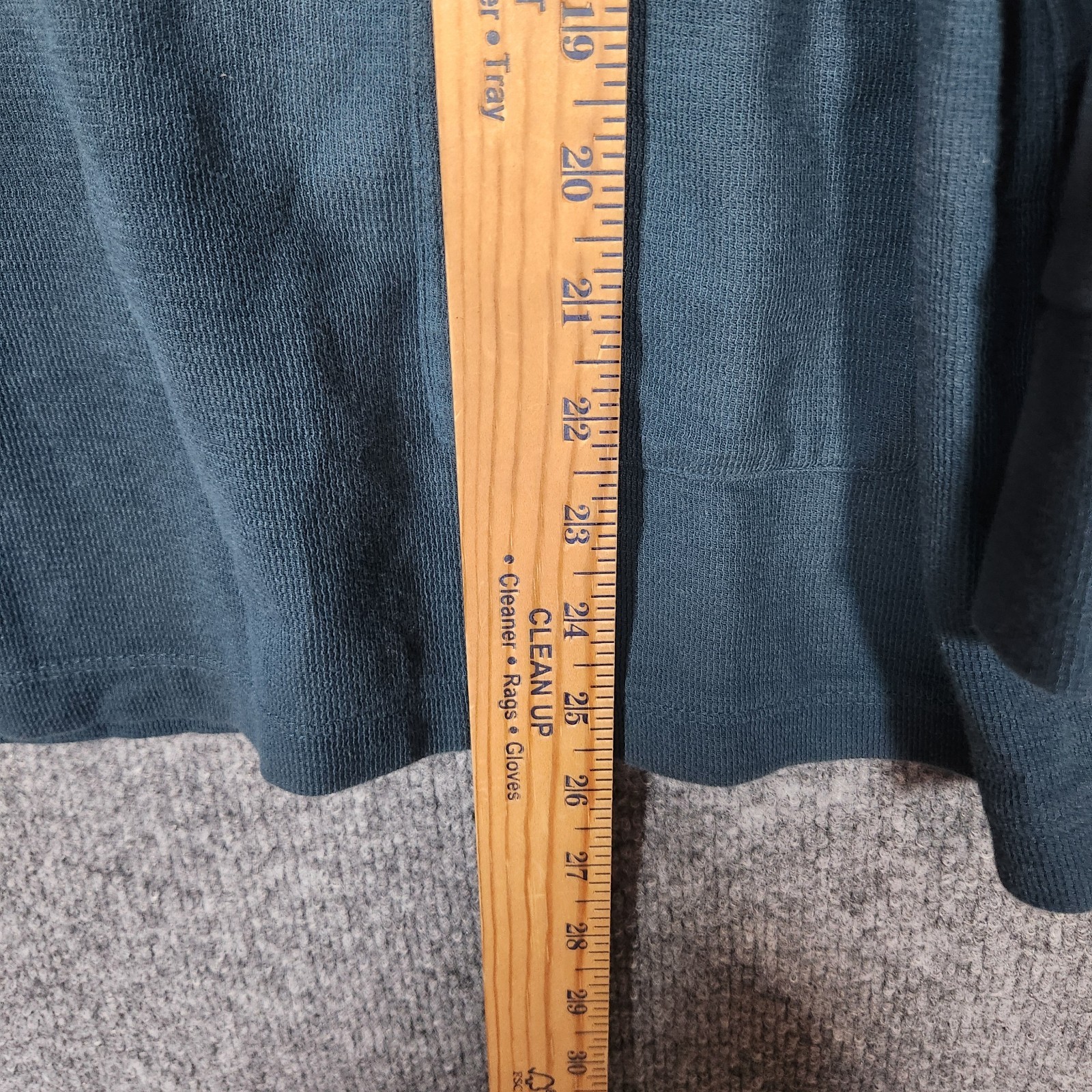 J. Jill Womens Pullover TopL Dark Teal Front Pockets V-Neck Long Sleeve