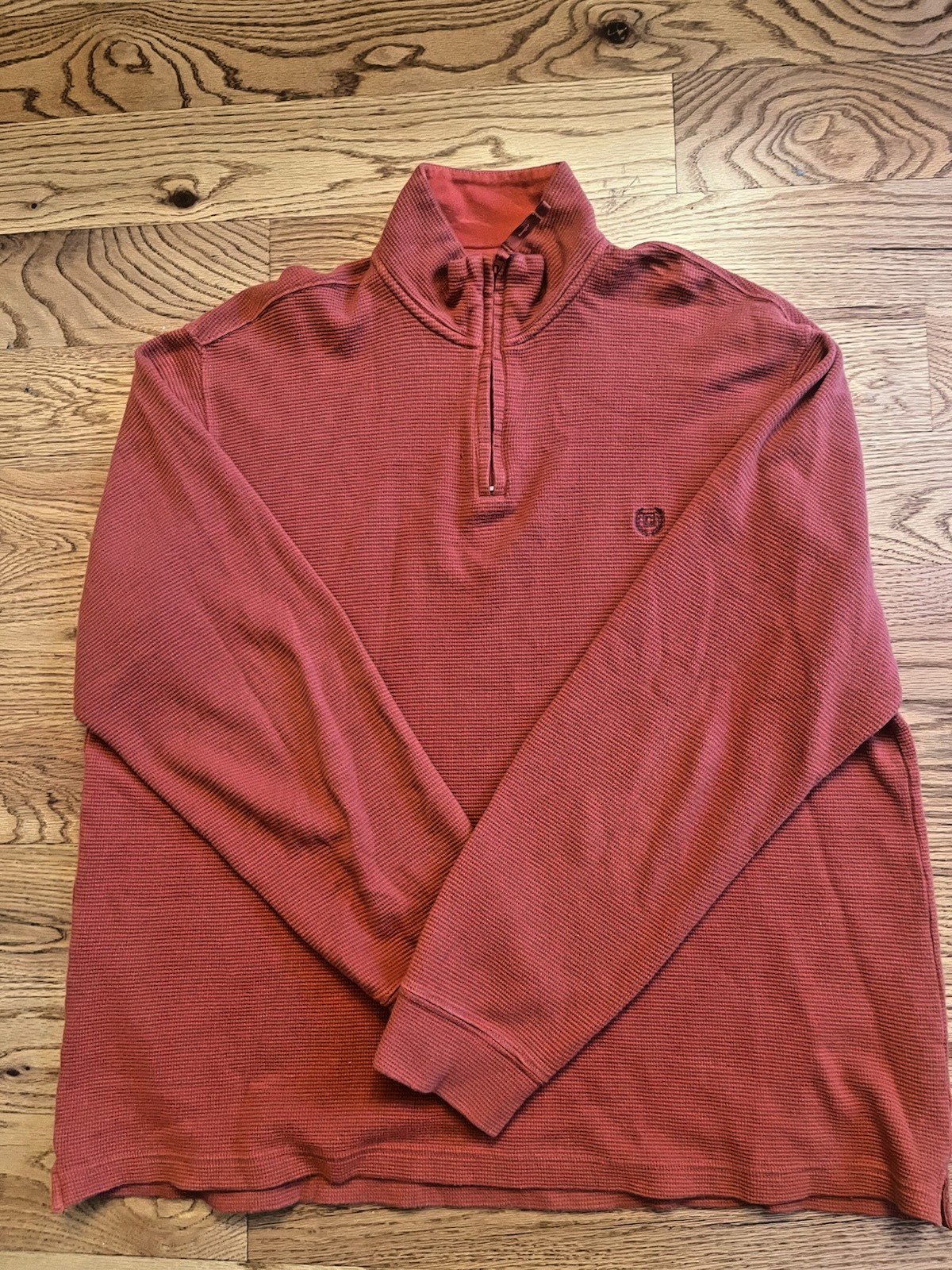 Chaps Men’s Size XLarge 1/4 Zip Knit Sweater Burnt Orange