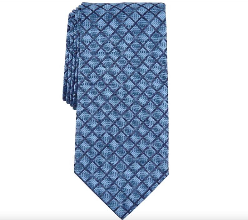 Perry Ellis Mens Necktie Moretto Grid Width: 3 1/8″ Tie $55 2PC23-1060