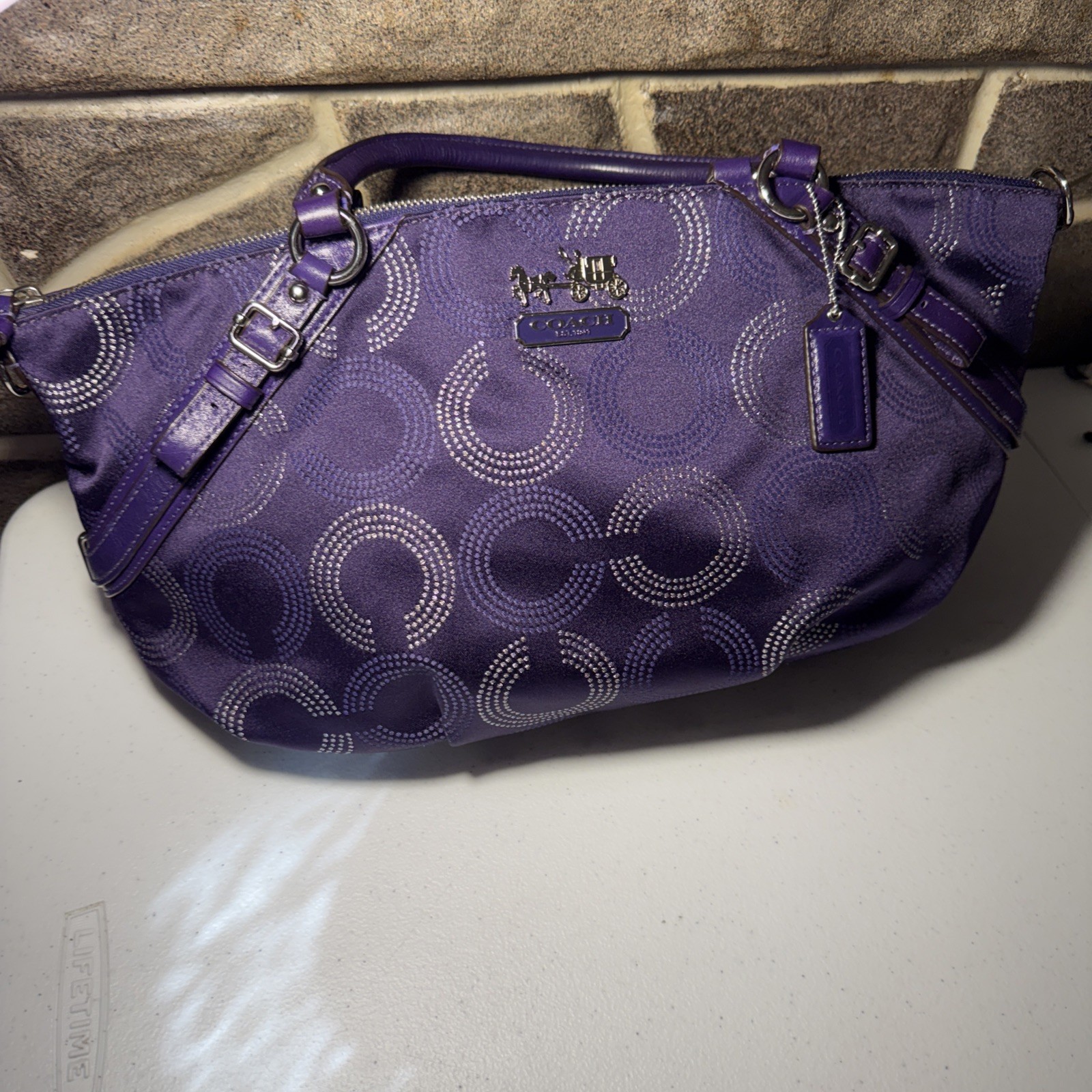 Coach Madison Dotted Op Art Large Sophia Satchel Style