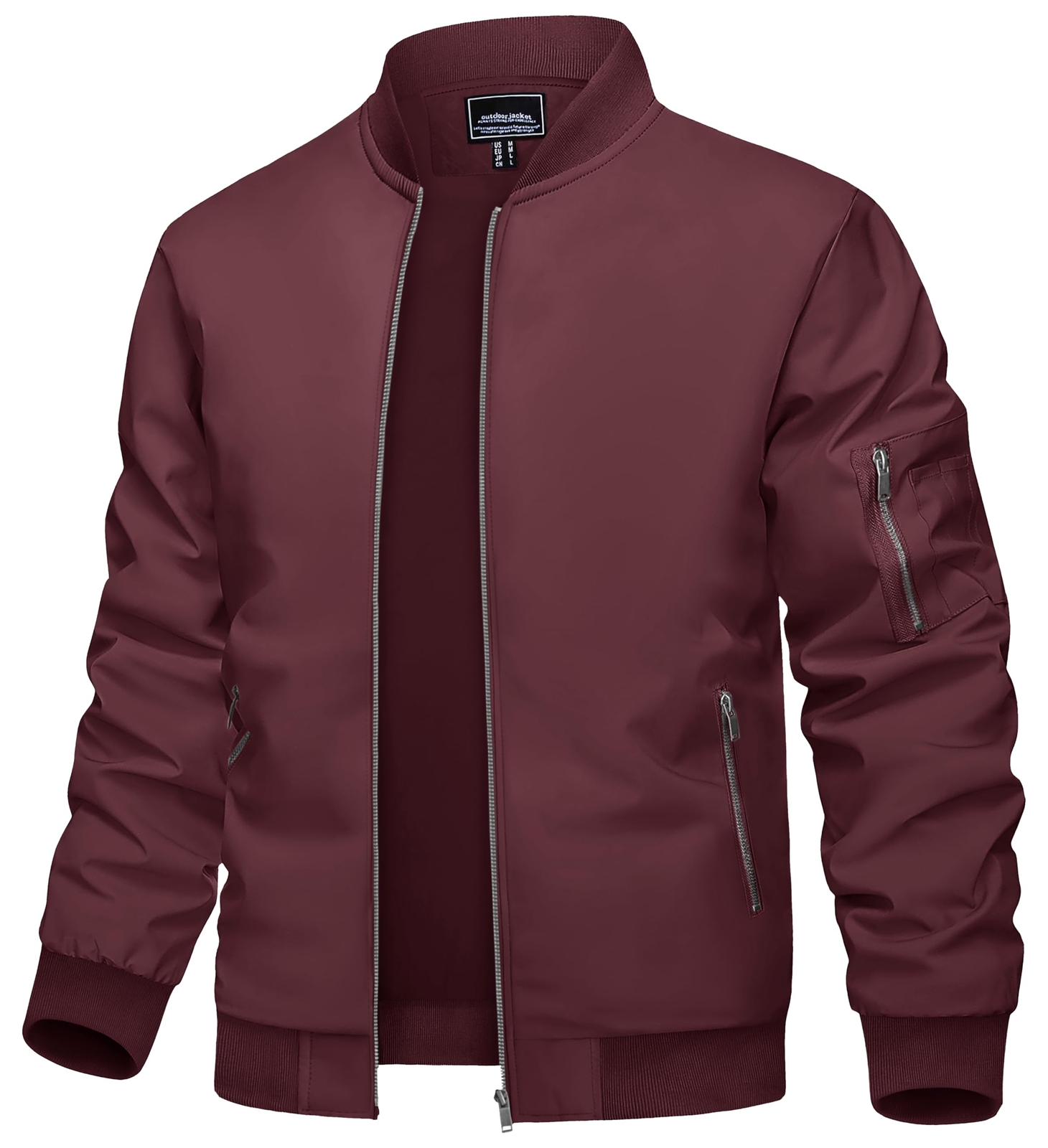 Men’s Lightweight Bomber Jacket Causal Spring Fall Windbreaker Full Zip Outwear