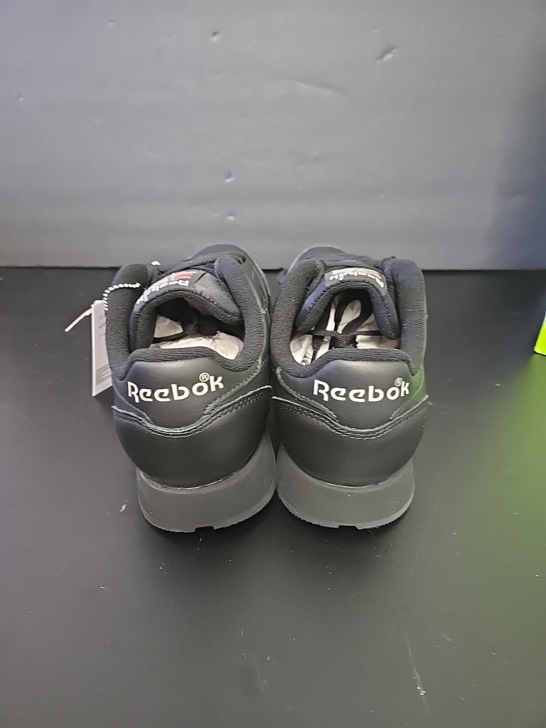 UNISEX Reebok Classic Leather Shoes CBLACK PUGR 100008494 105W12 G1N