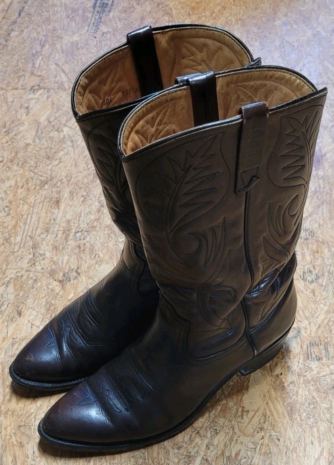 Men’s RED WING PECOS Brown Leather Western Cowboy BOOTS SZ 10-1/2B Narrow 10.5B