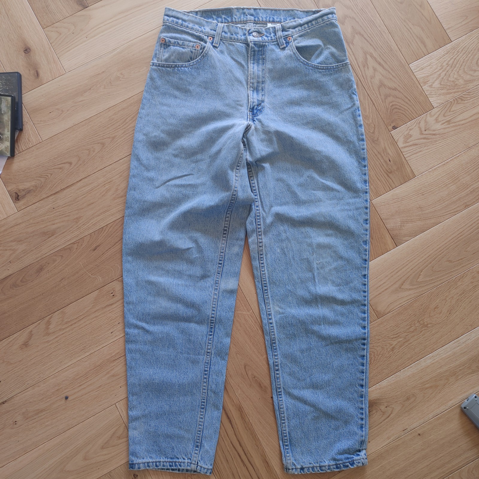 Vtg Levis 560 Y2K Baggy Wide Leg Distressed Jeans Mens 33×32 Light Wash Denim