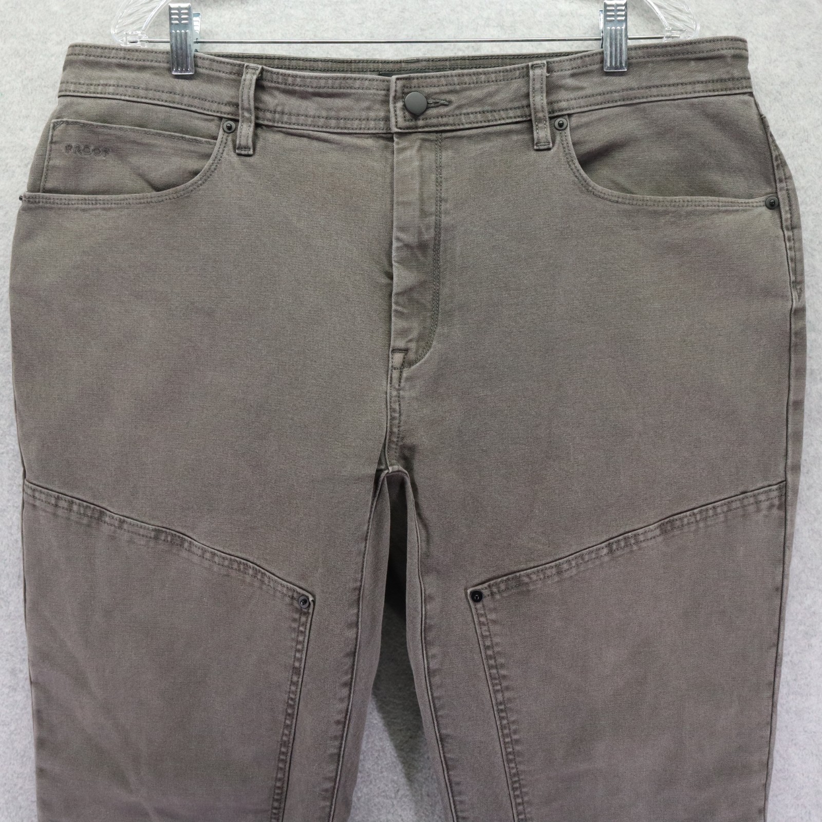 Proof Pants Mens 38×34 Rover Double Knee Work Flex Canvas 5-Pocket Jeans Olive