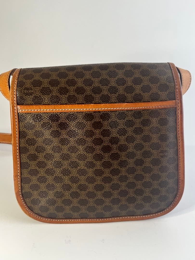 CELINE Vintage Leather Shoulder Bag M92 Black Women’s Crossbody Bag