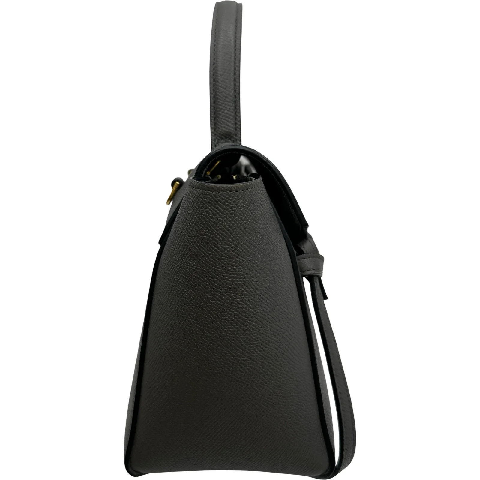 CELINE Belt Bag Nano Gray Leather Shoulder Bag 189003 #OKB9044