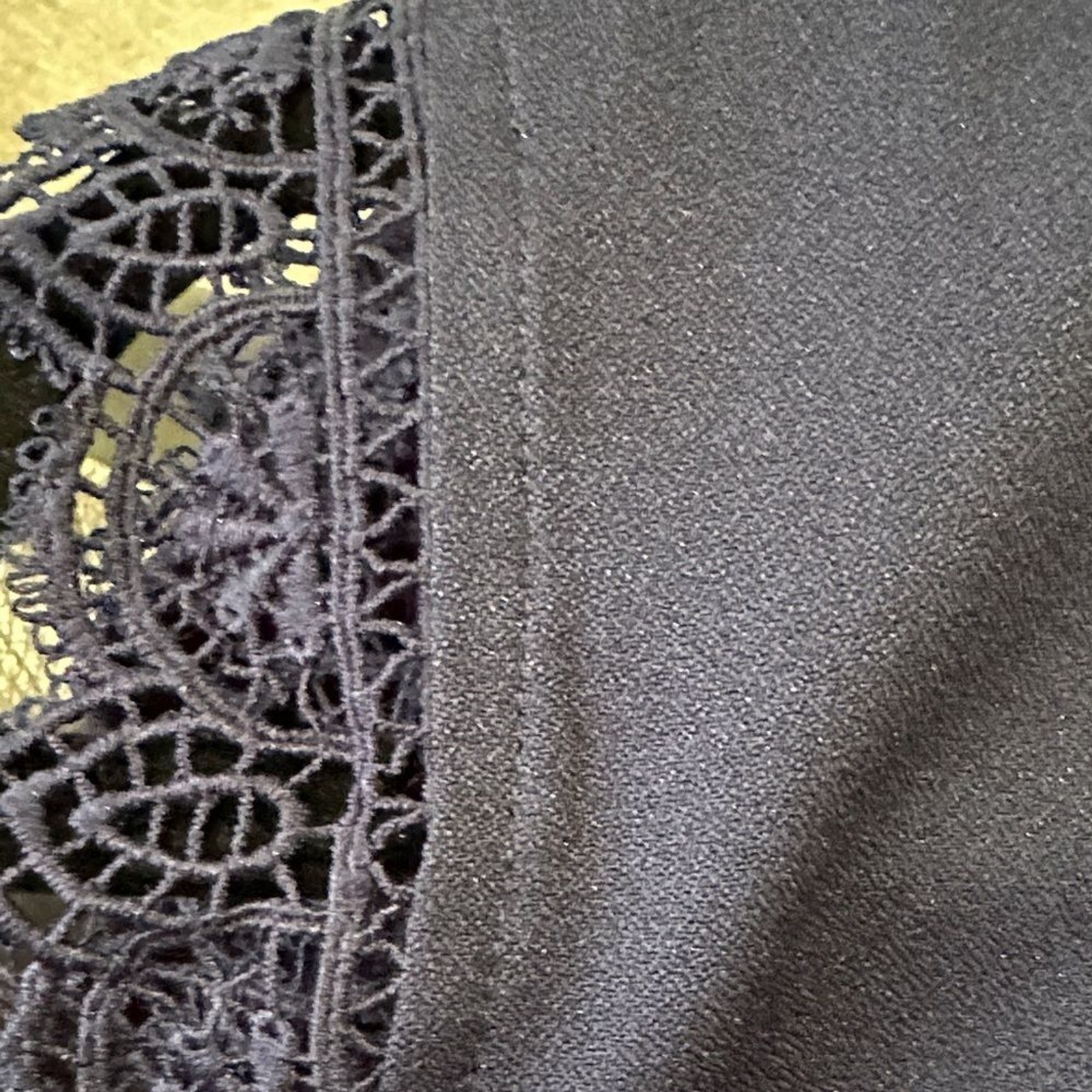 Source Unknown Navy Lace Sleeve Blouse Medium