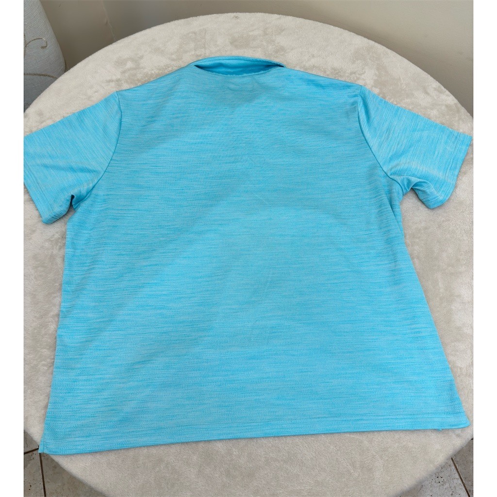 Ocean Coast Men’s Golf Polo Shirt 2XL Light Blue Heather Fish Flag Logo