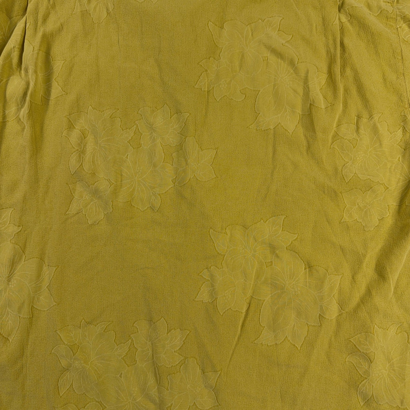 Tommy Bahama Button Down Shirt Tonal Floral Silk Jacquard Yellow Mens XL