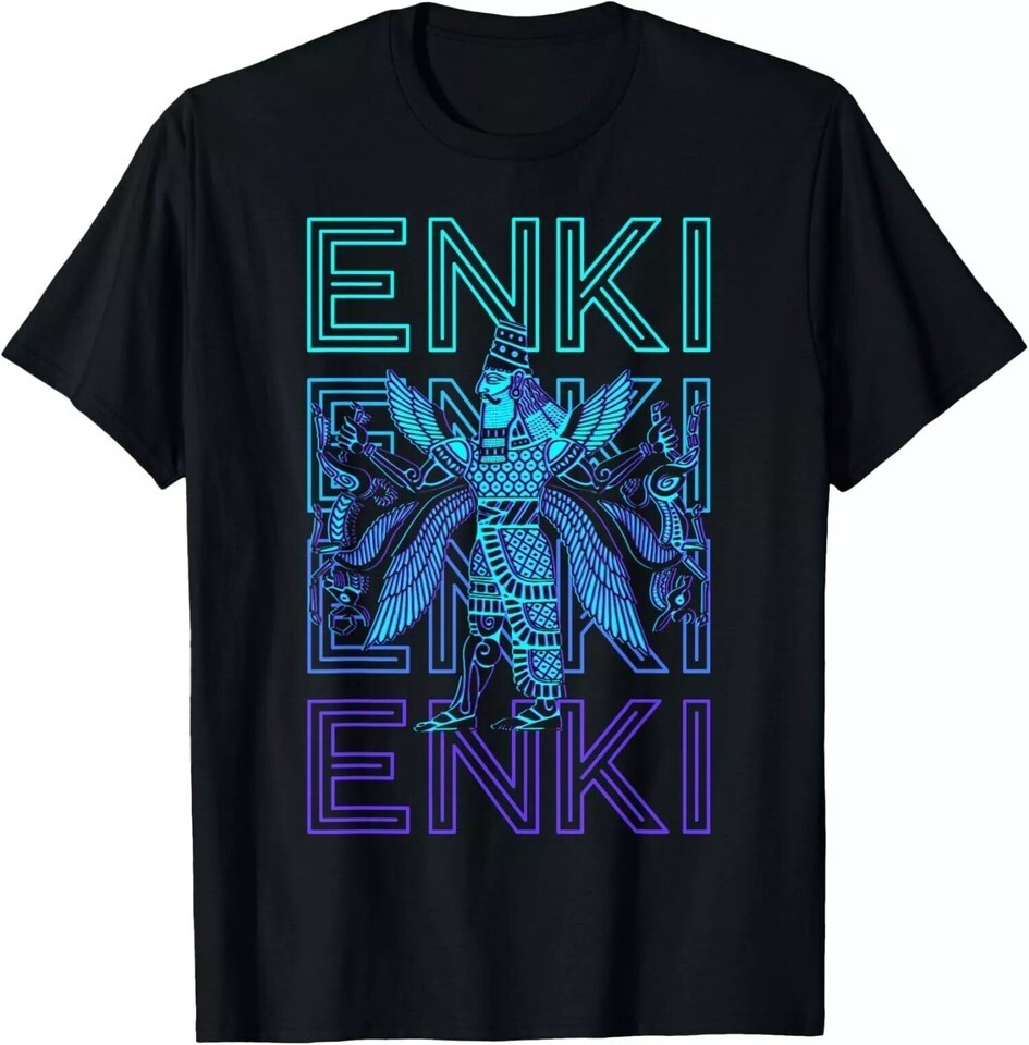New Limited Enki Ancient God Sumerian Mythology Ancient Deity Retro T-Shirt