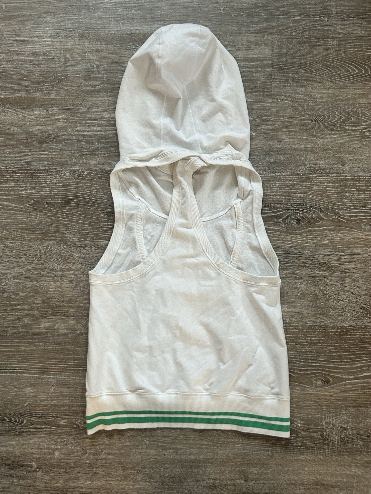 Womens Lululemon Flashback Tunic Tank Hoodie White Logo Size 10 Sleeveless