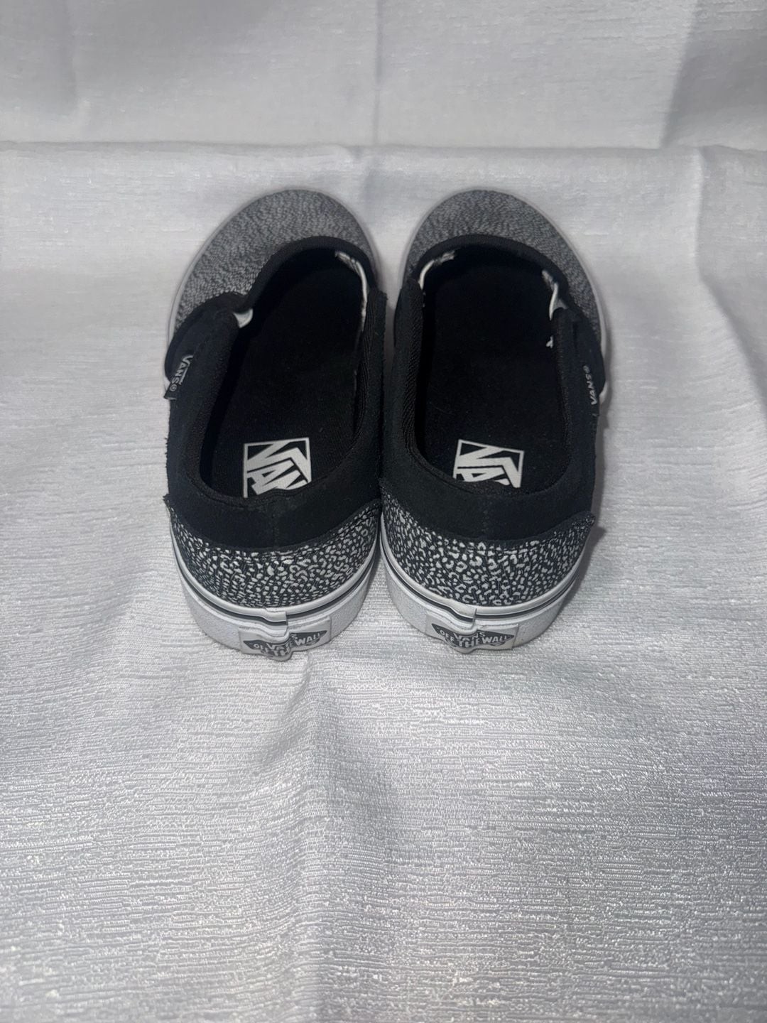 Vans Asher Spots Black/White Slip-On Skate Shoes