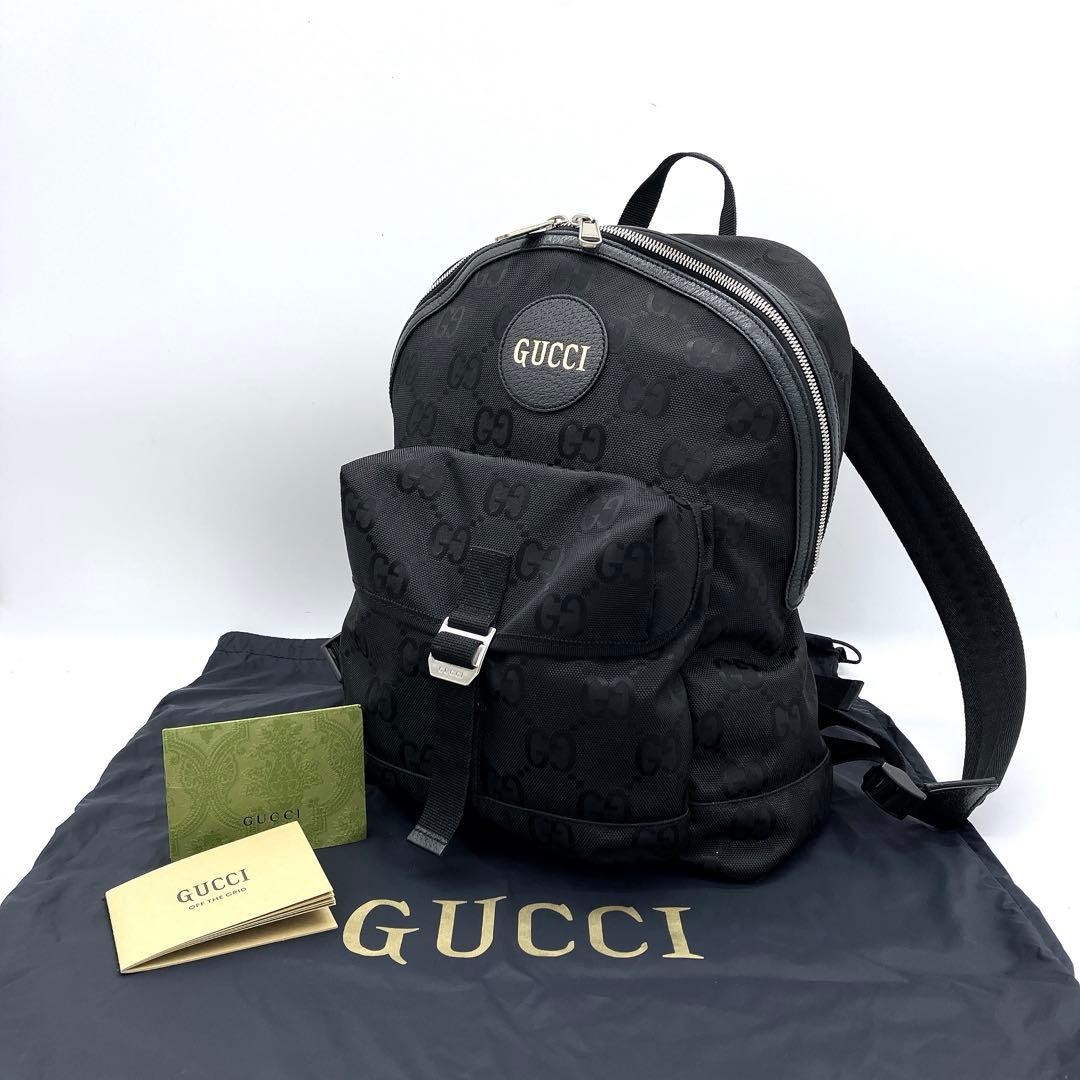 GUCCI Off The Grid backpack GG pattern nylon black Gift Present 0629b