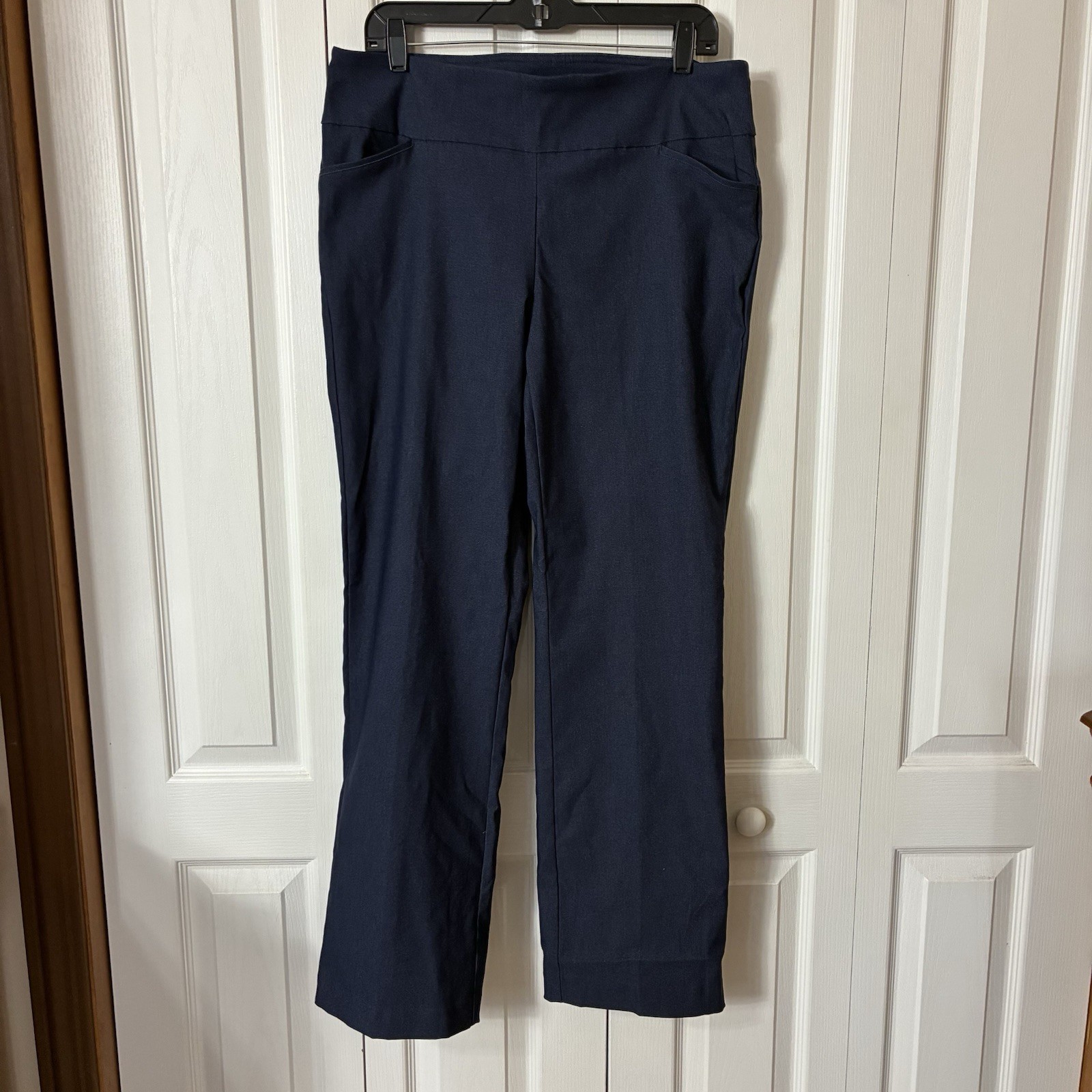 Counterparts Pants Womens Sz L Navy Super Stretch Mid Rise Boot Cut Comfy Pant
