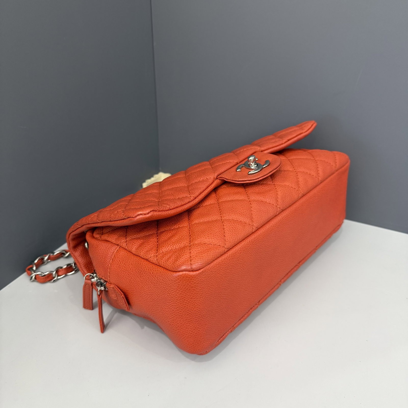 Chanel Flap Bag Orange Grained Calfskin (zz022826b1)