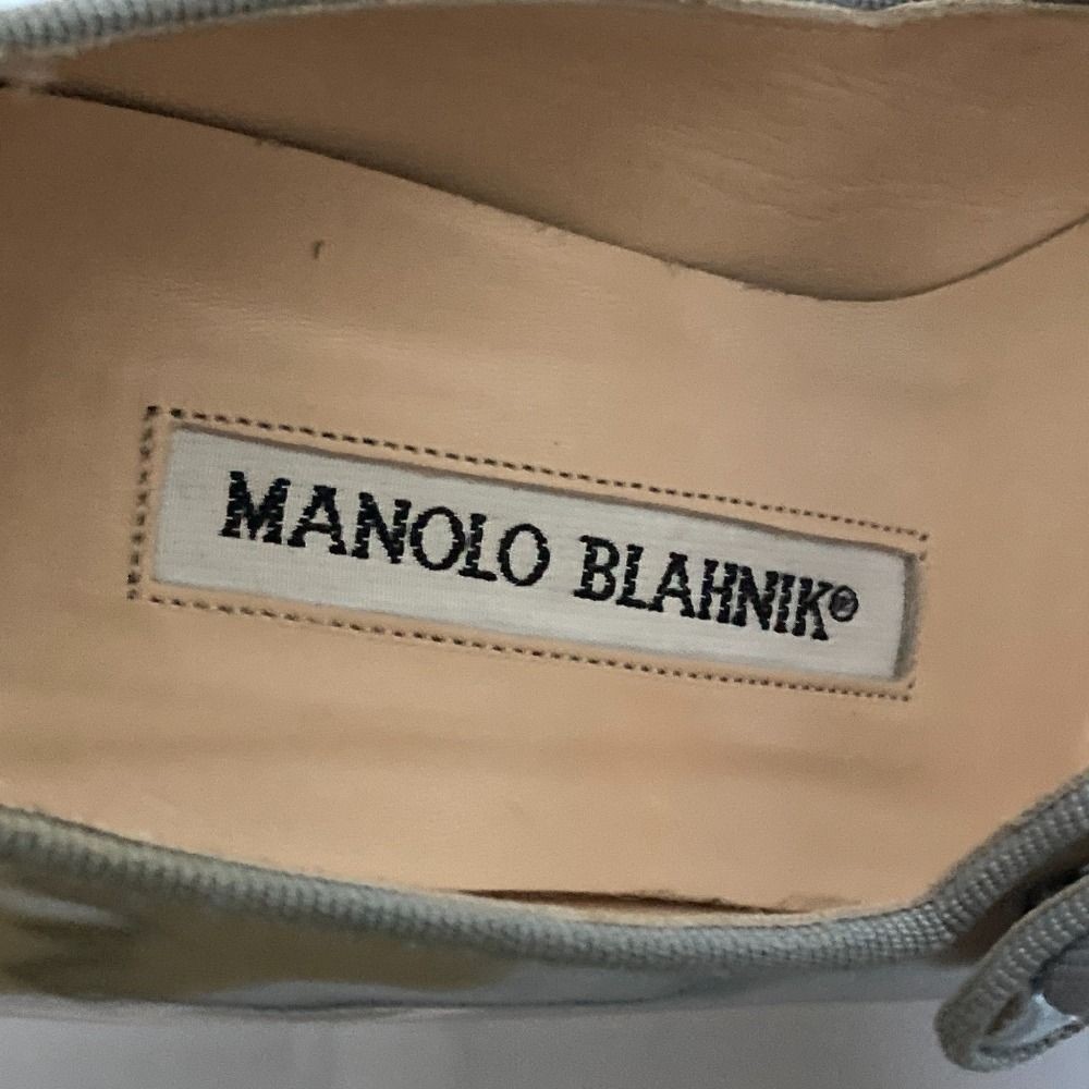 Manolo Blahnik Mary Jane Open Toe Pumps Silver Women’s Size EU35/US5