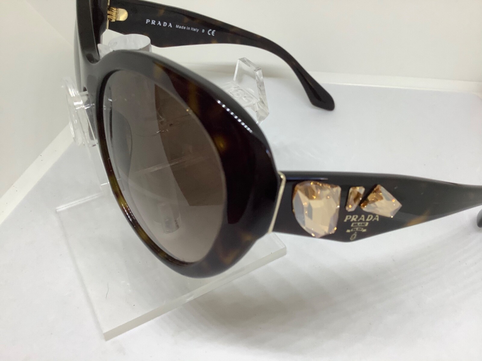 PRADA SPR26Q 2AU-3D0 56 PR26QS SUNGLASS HAVANA TORTOISE W/STONES VOICE LIMITED