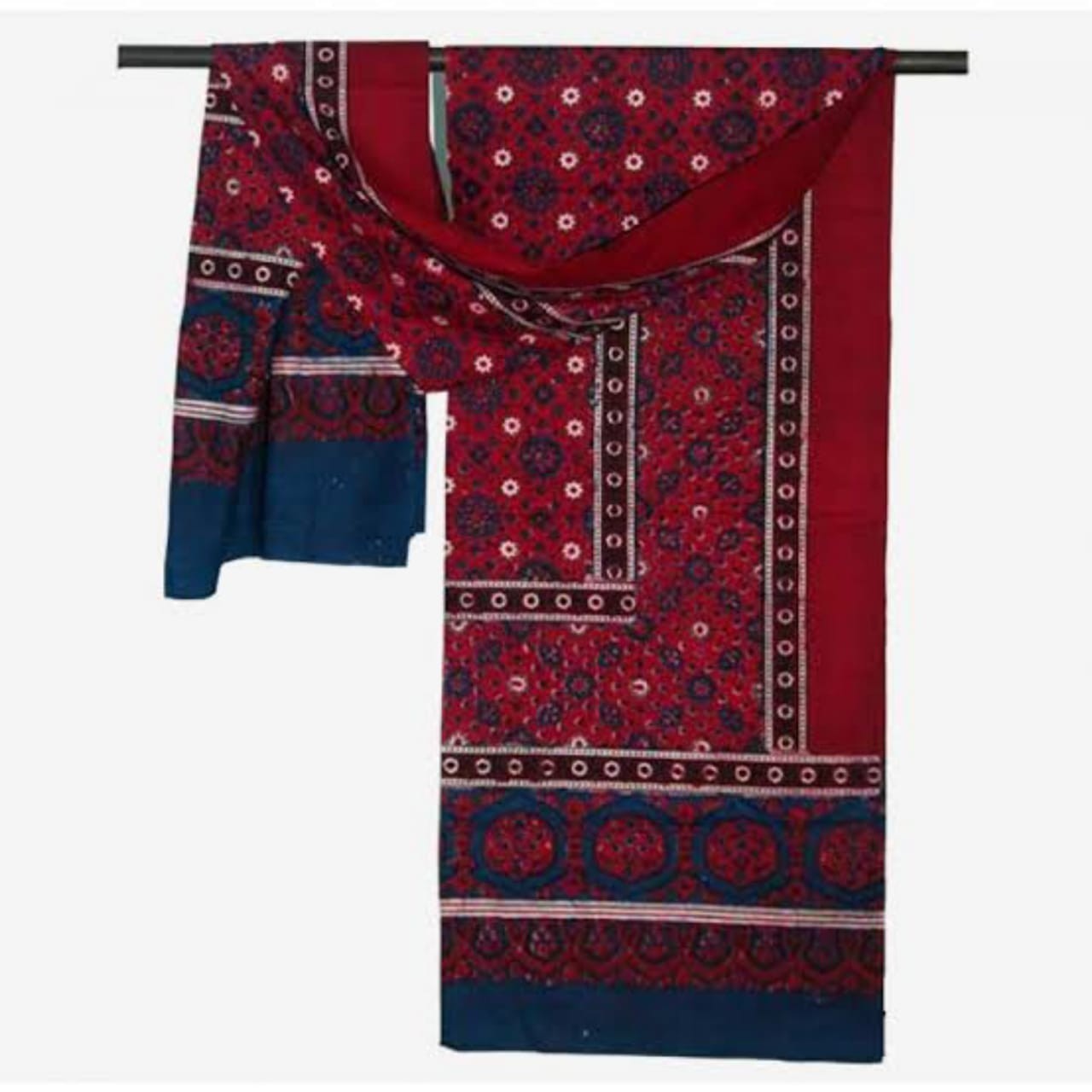Sindhi Ajrak Cotton Shawl Scarf Traditional Pakistani Chadar | Unisex