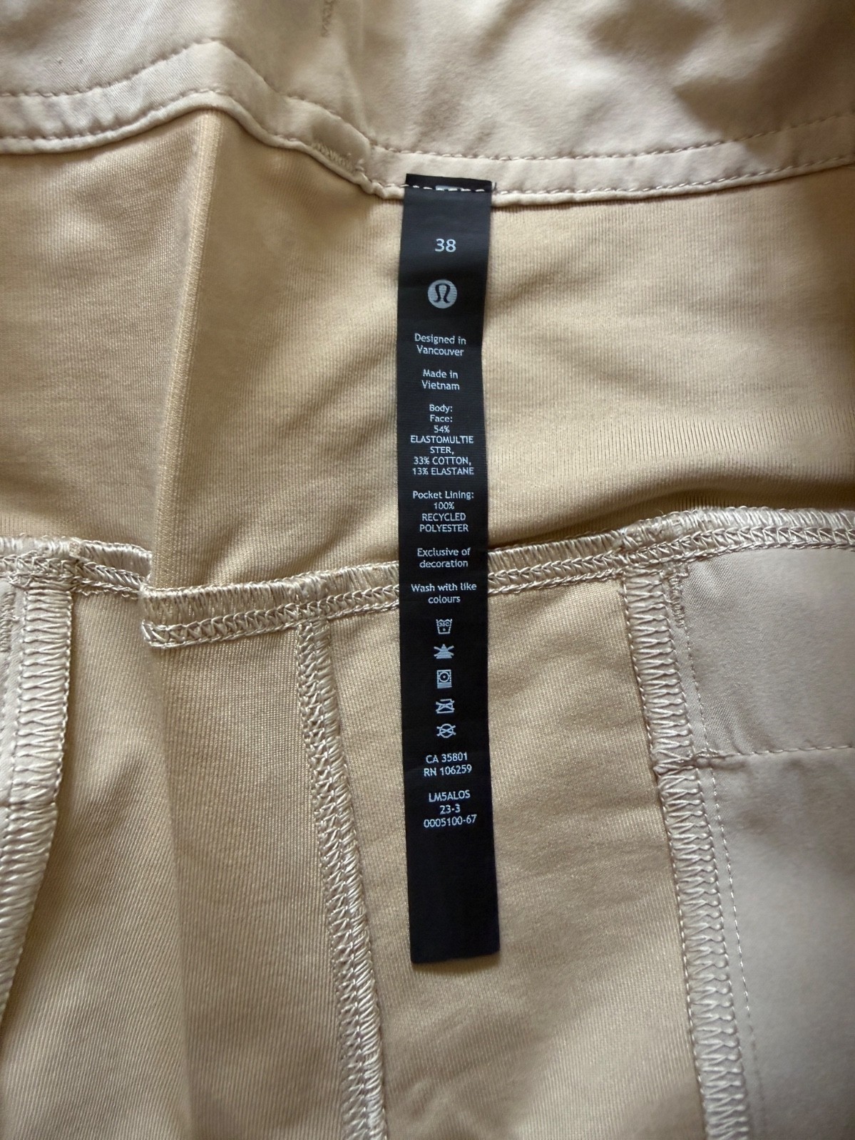 Lululemon Utilitech Carpenter Pant Trench Men’s Size 38 27″ Inseam
