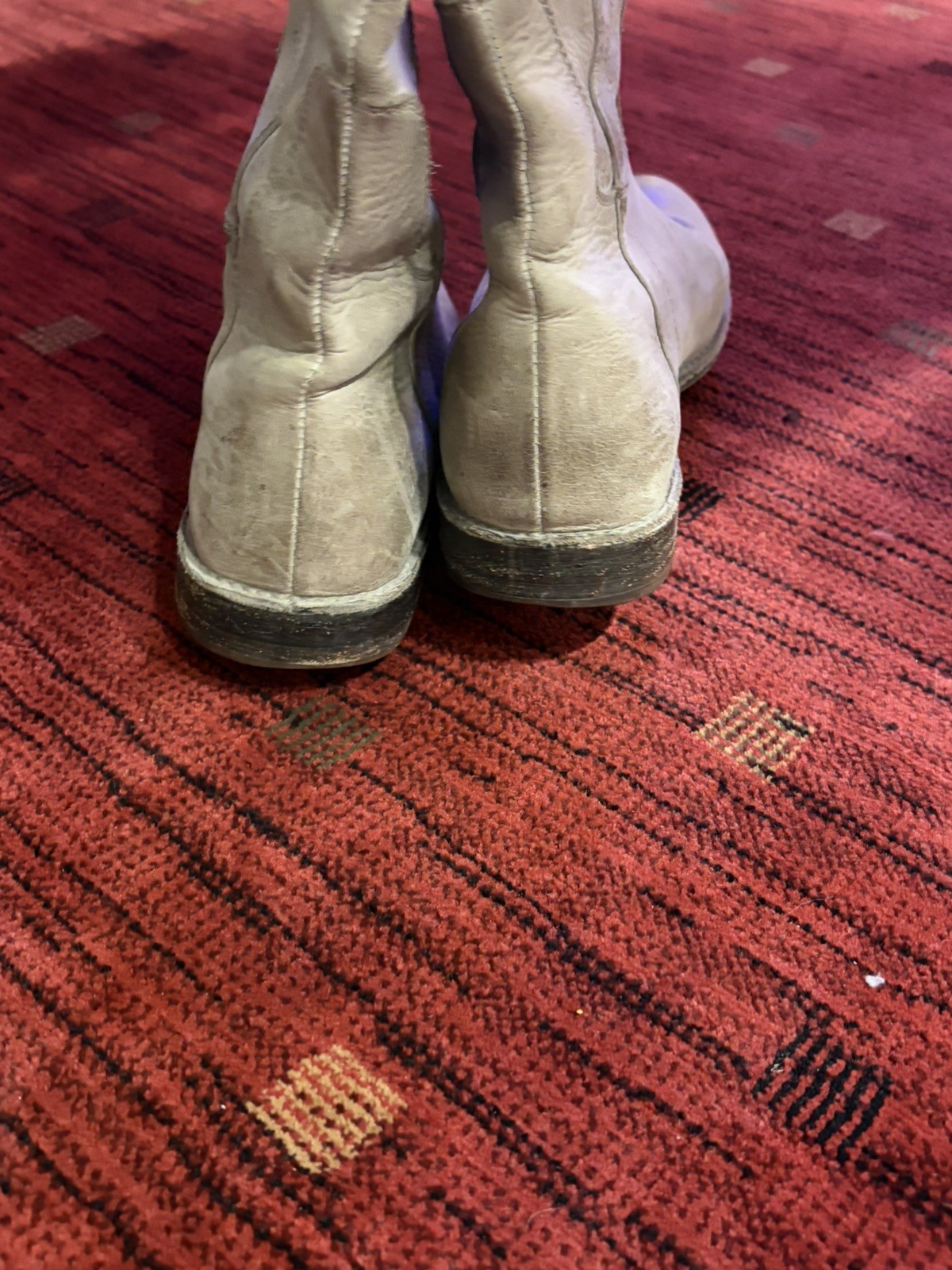 FRYE Women’s Size 8 B Paige Tall Riding Boots Gray Full Grain Leather GUC
