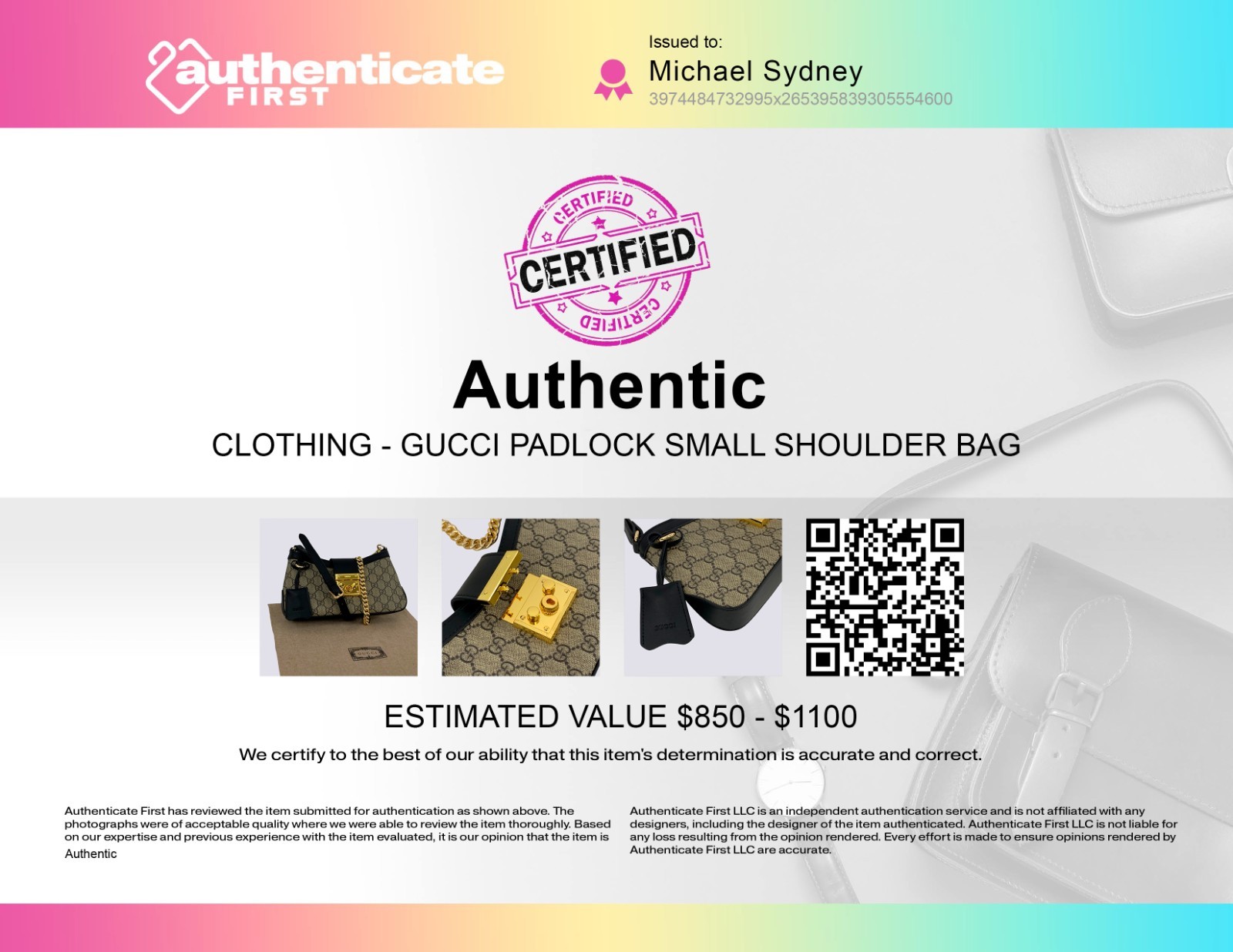 Gucci GG Monogram Padlock Small Shoulder Bag Black Leather 811705