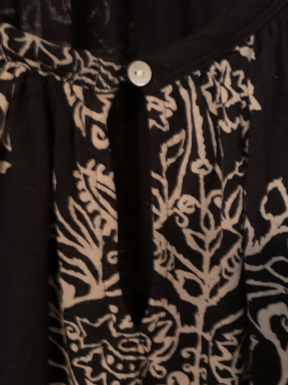 Lucky Brand Black And Tan Knit Boho Top Size 1X Casual