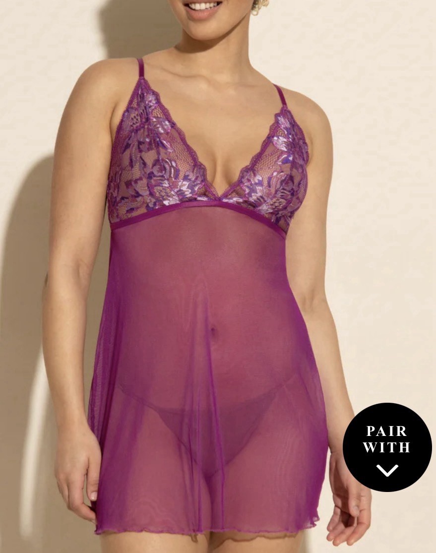 Cosebella Small Paradiso Chemise In Swiss Beet/Violette-NWT-MSRP $160