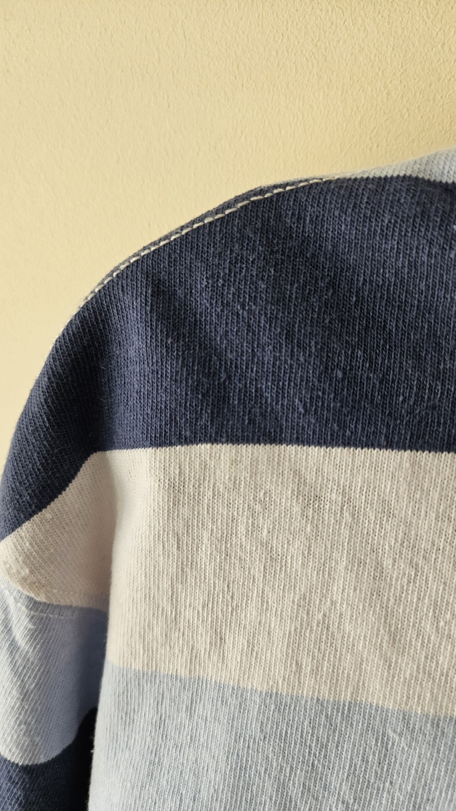 Polo Ralph Lauren Rugby Shirt XL Custom Slim Fit Striped Blue 23×28 Authentic